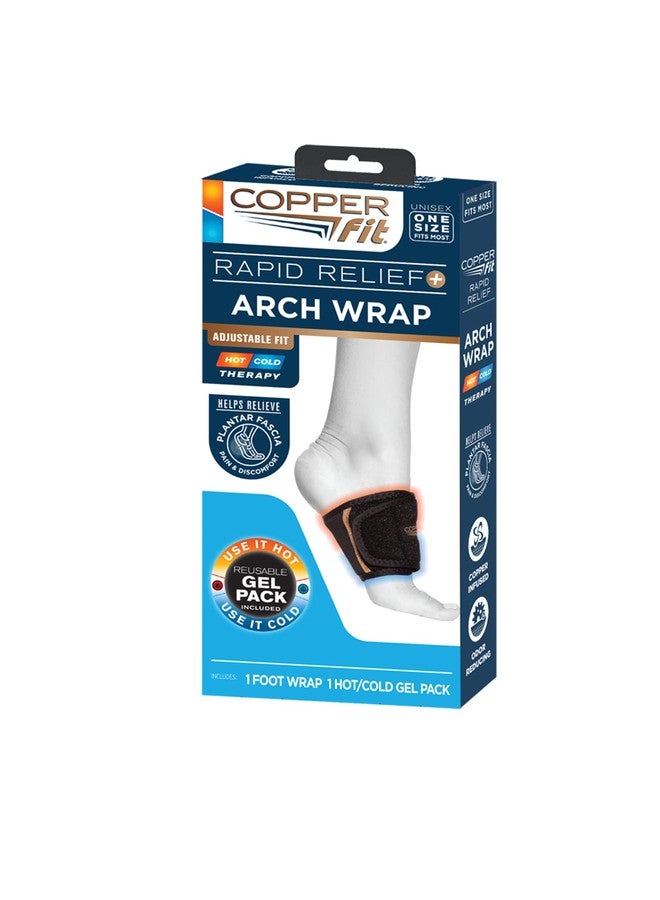 كوبر فت لفافة القدم Copper Fit Rapid Relief لعلاج التهاب اللفافة الأخمصية مع عبوة جل ساخنة أو باردة، أسود، قابلة للتعديل - Image 5